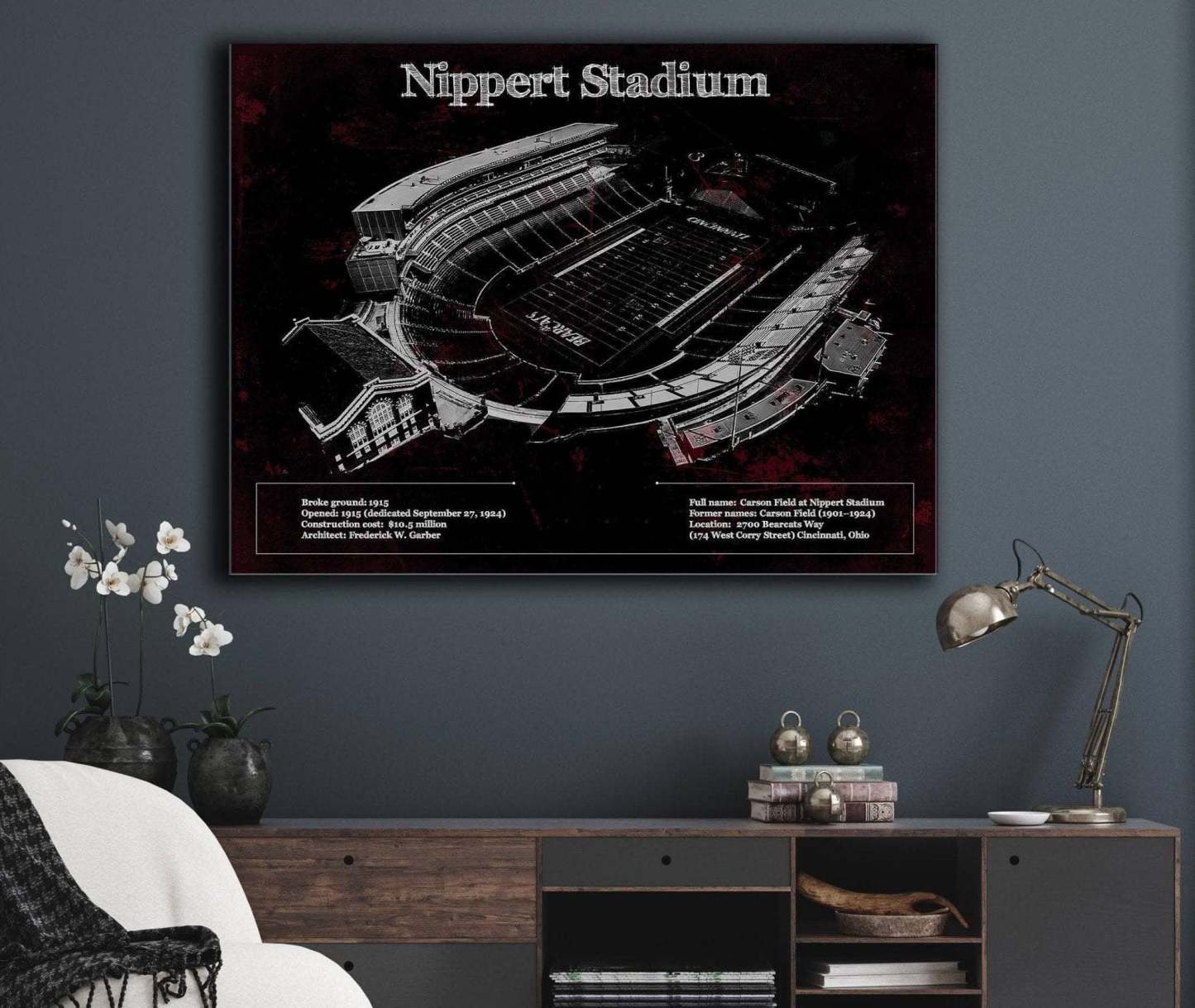 Vintage Nippert Stadium Team Color Art Print