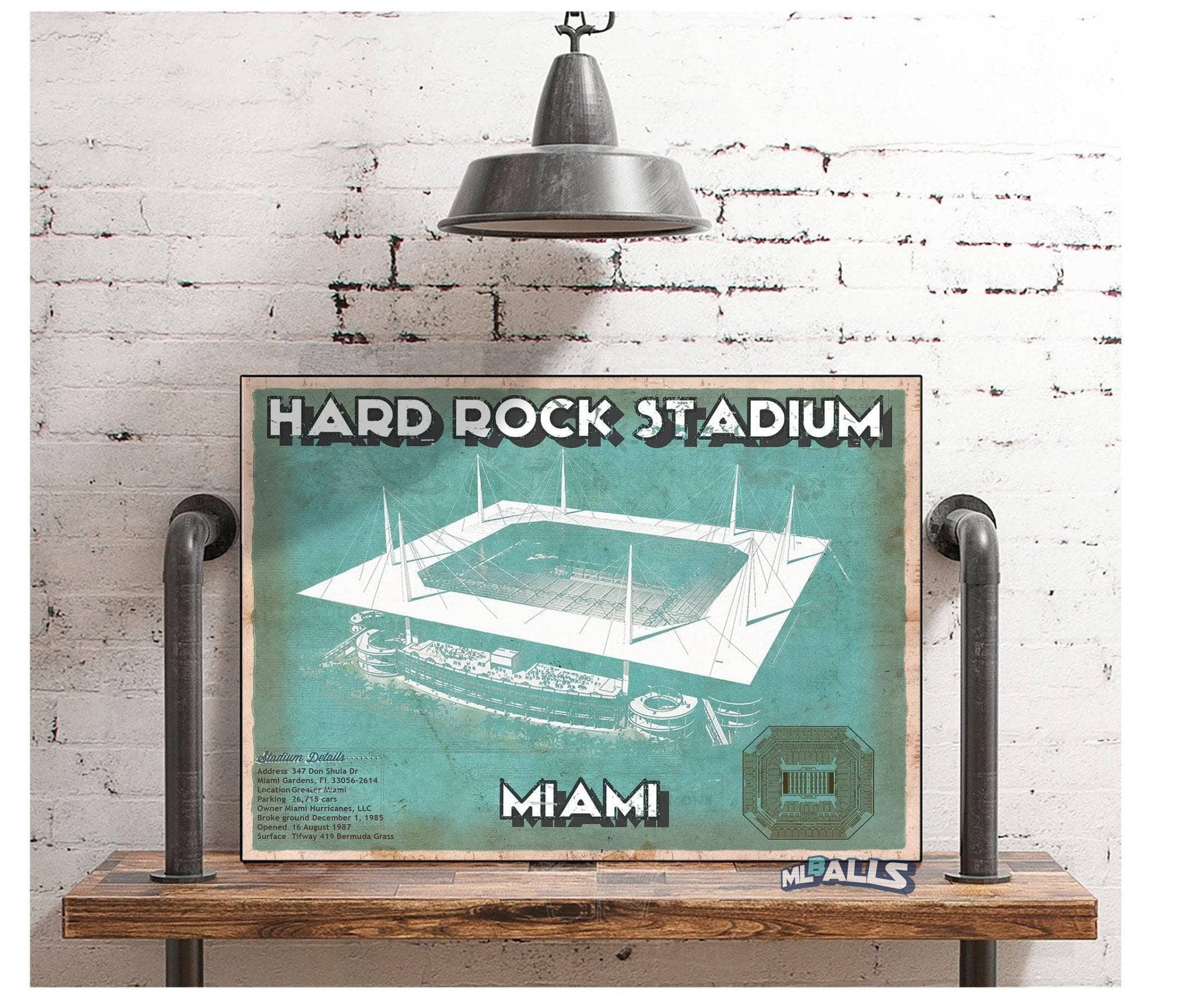 Hard Rock Stadium - Vintage Football Print