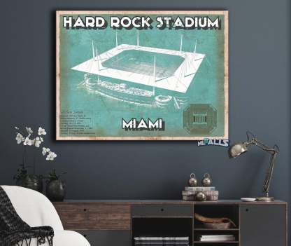 Hard Rock Stadium - Vintage Football Print