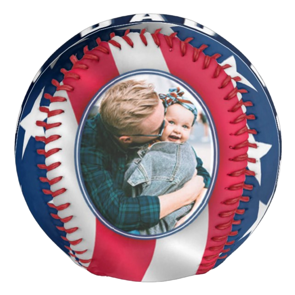 Custom Photo Baseball-Patriotic