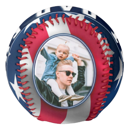 Custom Photo Baseball-Patriotic