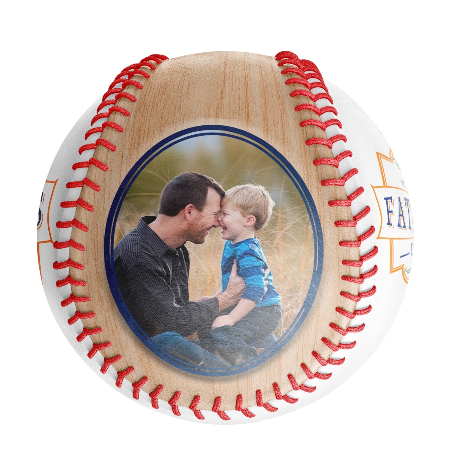 Personalized Dad Grandpa Photo Time Wood White Baseballs,World's Best Dad