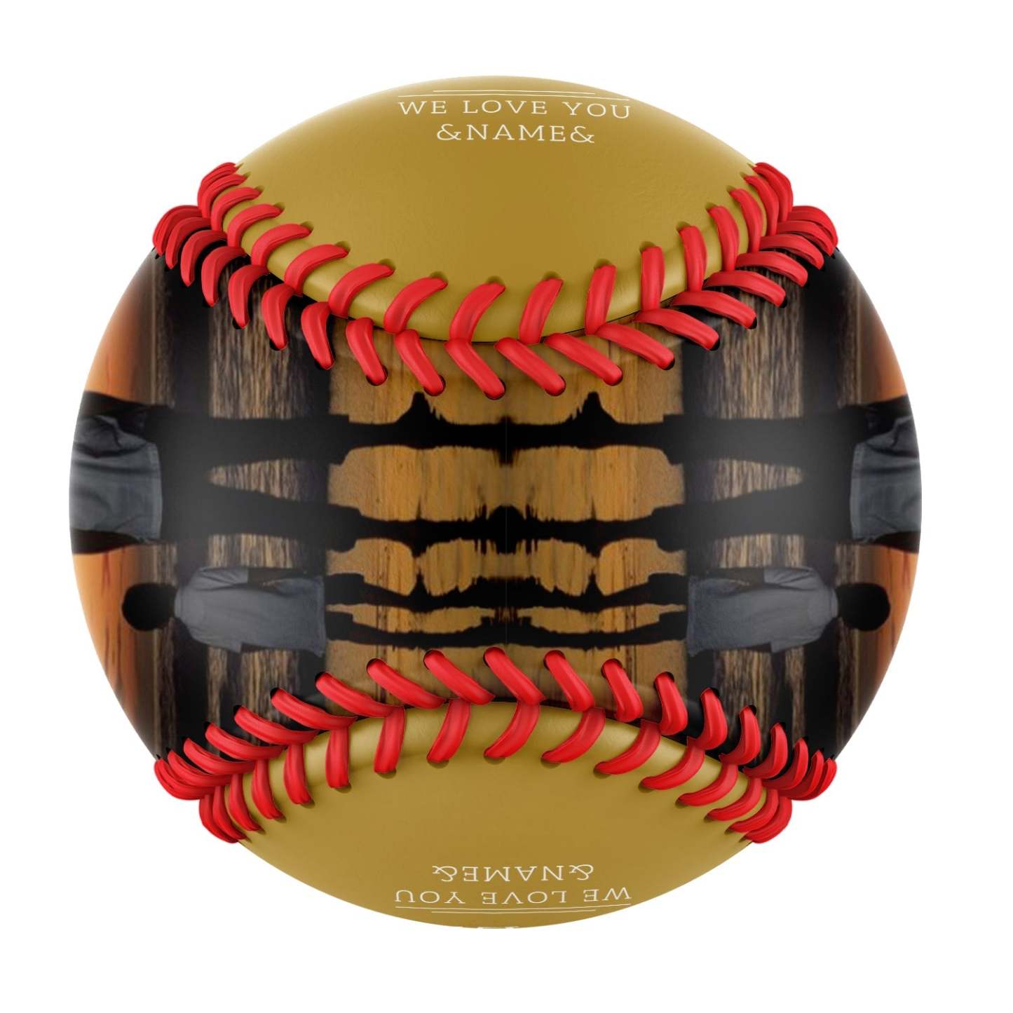 Personalized Dad Grandpa Photo Name Old Gold Baseballs,We Love You,Father's Day Gift