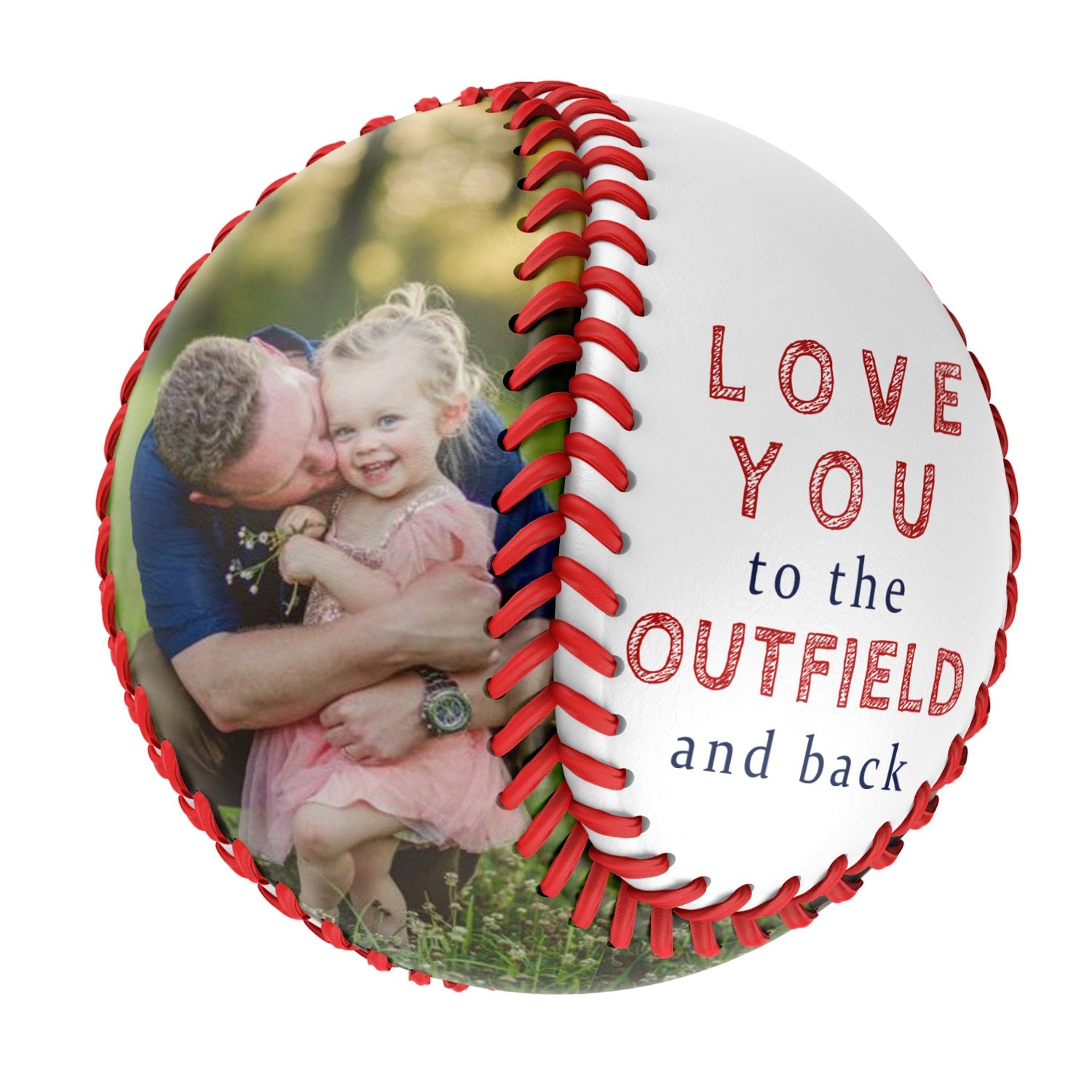 Personalized Dad Grandpa Photo Baseballs,Love You To The Outfield And Back,Father's Day Gift