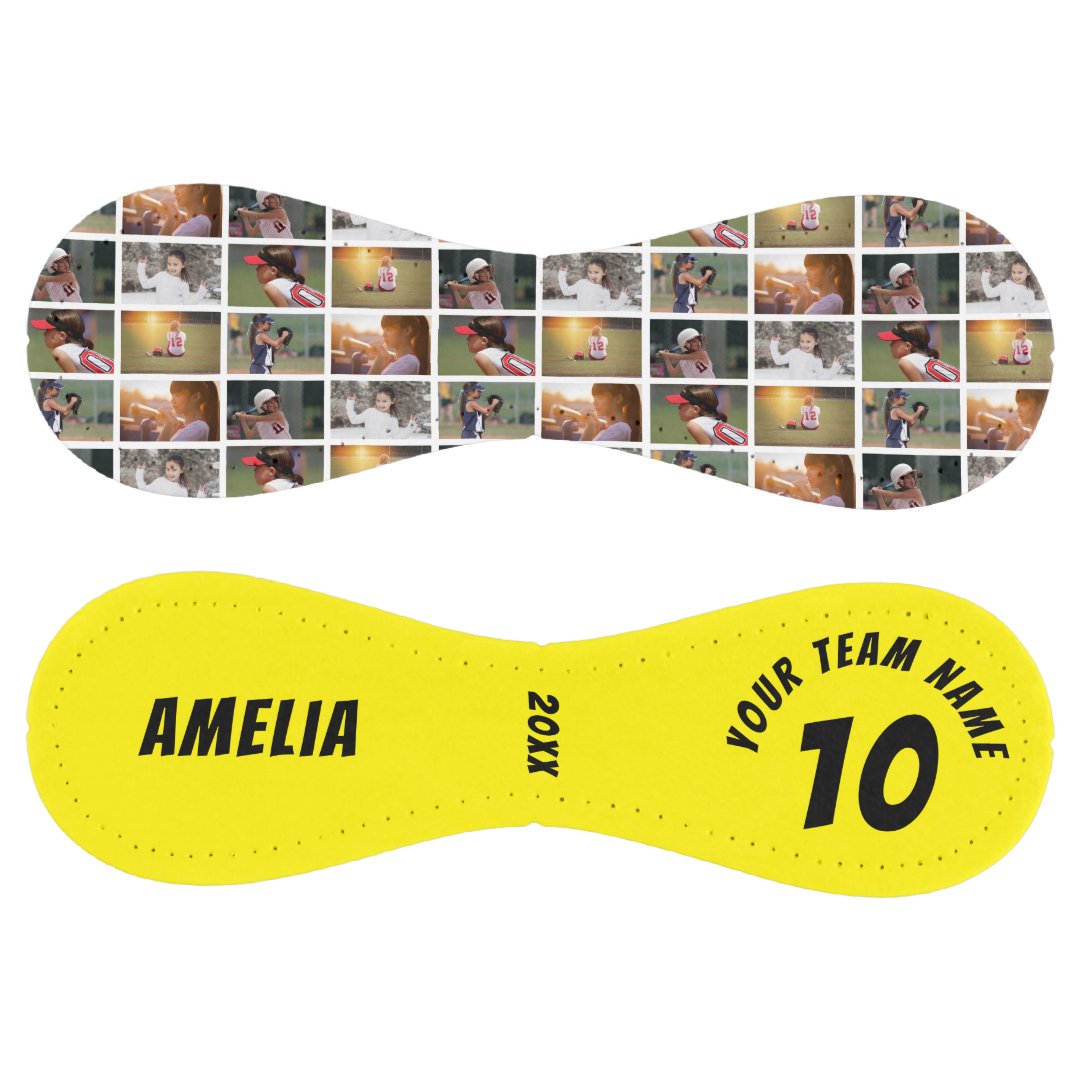 6 Photo Collage Black Player Number Team Name Softball