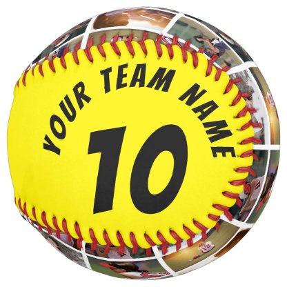 6 Photo Collage Black Player Number Team Name Softball