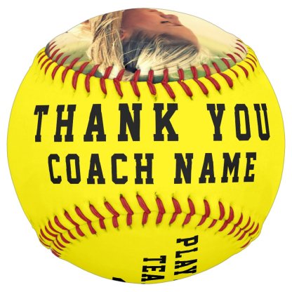 Thank you Coach Team Name Number Photo Softball