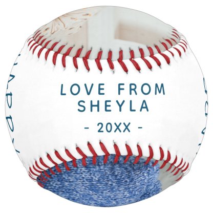 Cute 1st Father`s Day Script 2 Photo Collage Softball