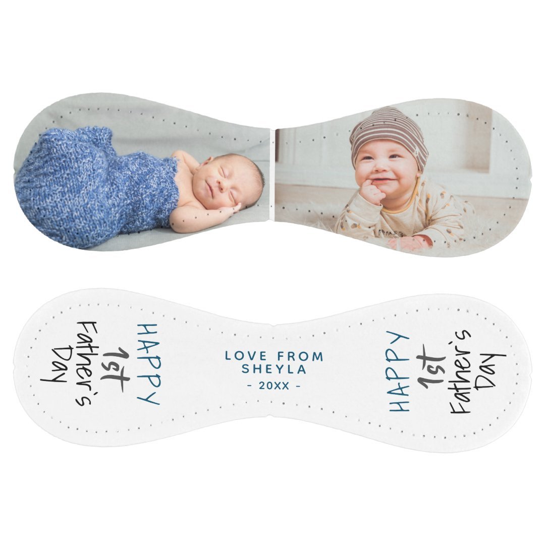 Cute 1st Father`s Day Script 2 Photo Collage Softball