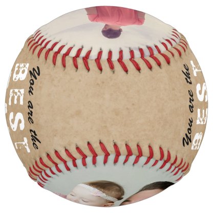 Rustic Best Dad Father`s Day 2 Photo Collage Softball