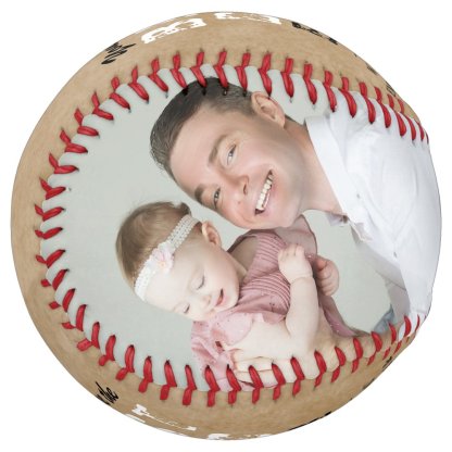 Rustic Best Dad Father`s Day 2 Photo Collage Softball