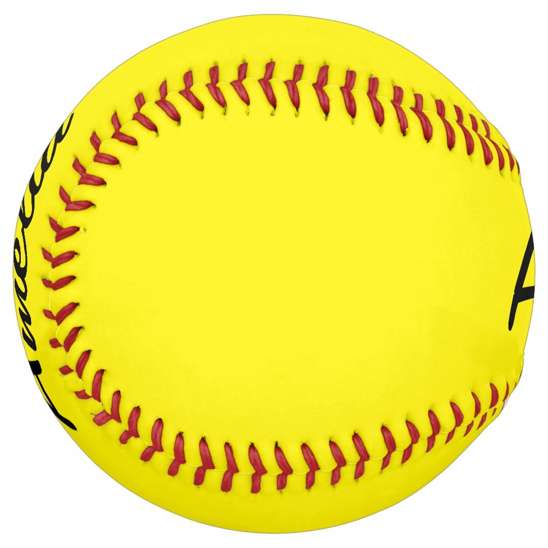 Personalized Softball with Name Yellow