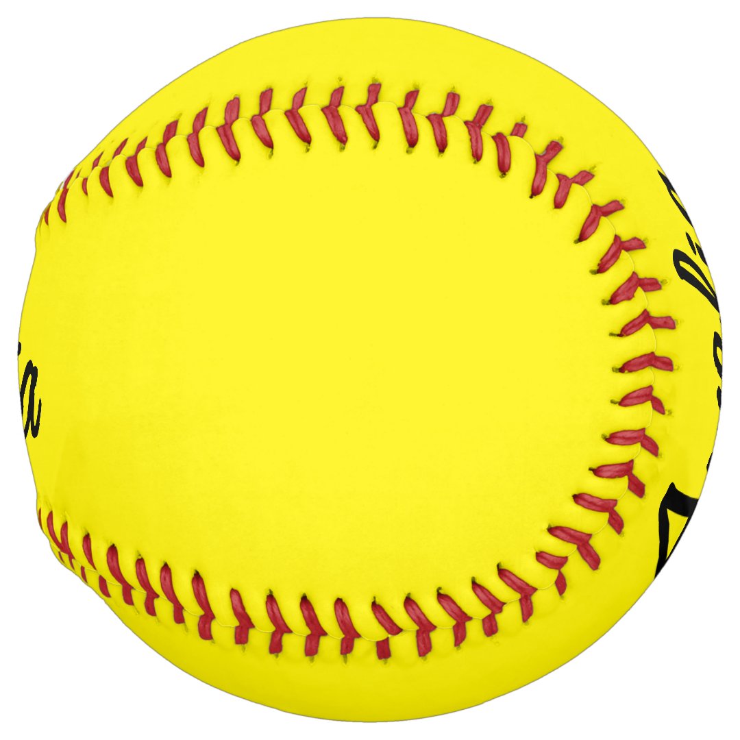 Personalized Softball with Name Yellow