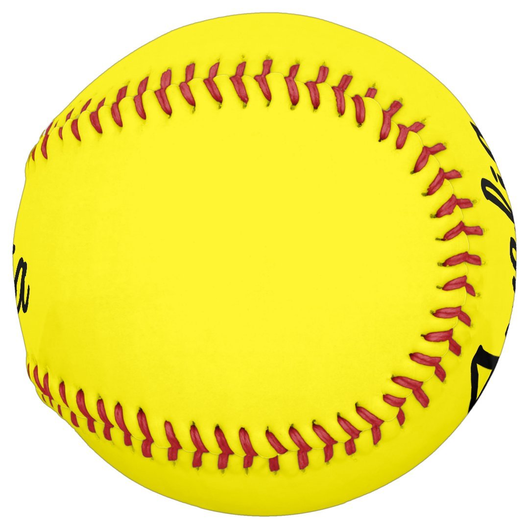 Personalized Softball with Name Yellow