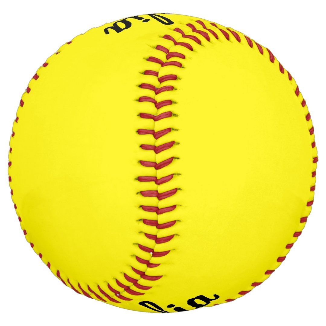 Personalized Softball with Name Yellow