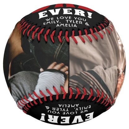 Best Dad Ever Red Heart Father`s Day 2 Photo Softball