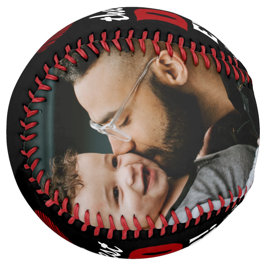 Best Dad Ever Red Heart Father`s Day 2 Photo Softball