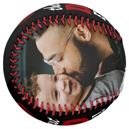 Best Dad Ever Red Heart Father`s Day 2 Photo Softball
