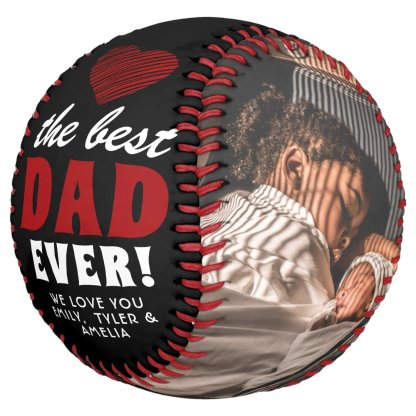 Best Dad Ever Red Heart Father`s Day 2 Photo Softball