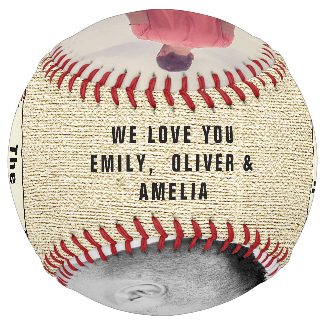 Rustic Happy Father`s Day 2 Photo Collage Softball