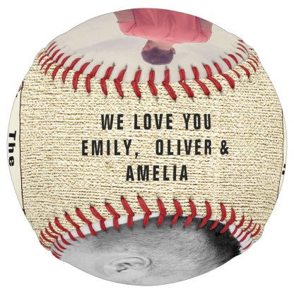 Rustic Happy Father`s Day 2 Photo Collage Softball