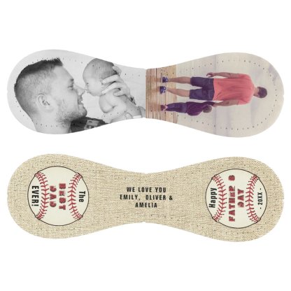 Rustic Happy Father`s Day 2 Photo Collage Softball