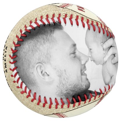 Rustic Happy Father`s Day 2 Photo Collage Softball