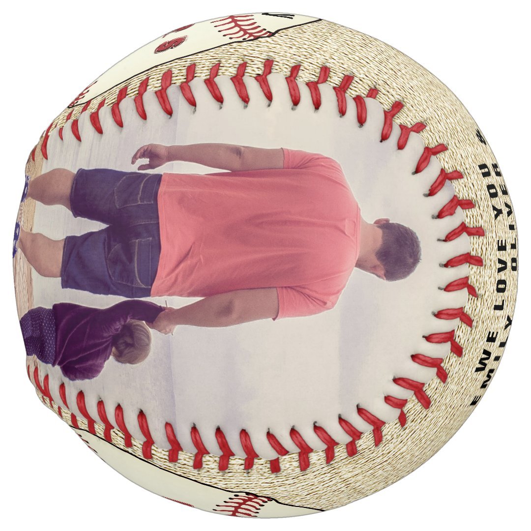 Rustic Happy Father`s Day 2 Photo Collage Softball