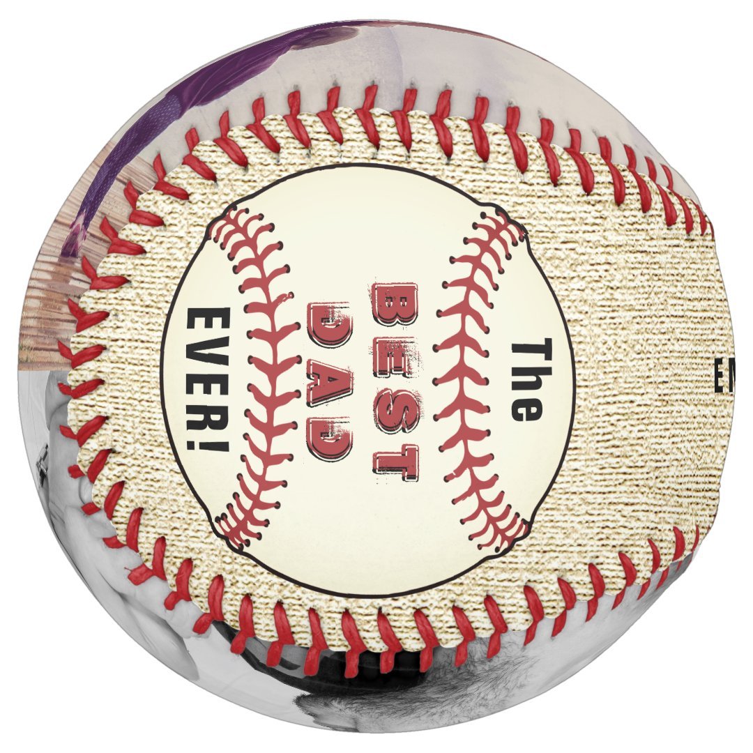 Rustic Happy Father`s Day 2 Photo Collage Softball