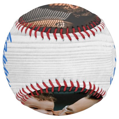 Rustic Wood Happy Father`s Day 2 Photo Softball