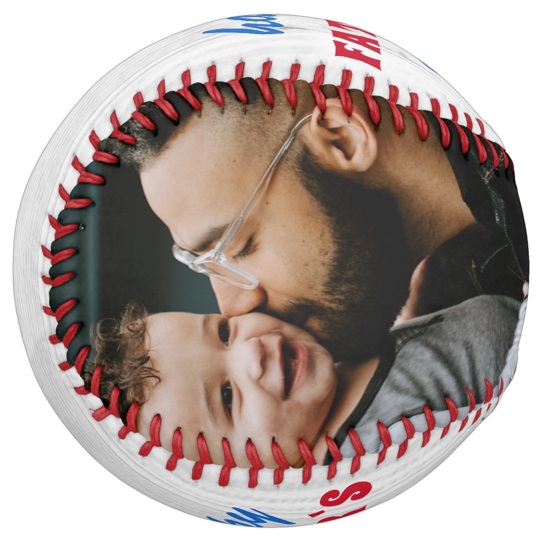 Rustic Wood Happy Father`s Day 2 Photo Softball