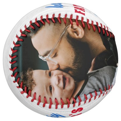 Rustic Wood Happy Father`s Day 2 Photo Softball