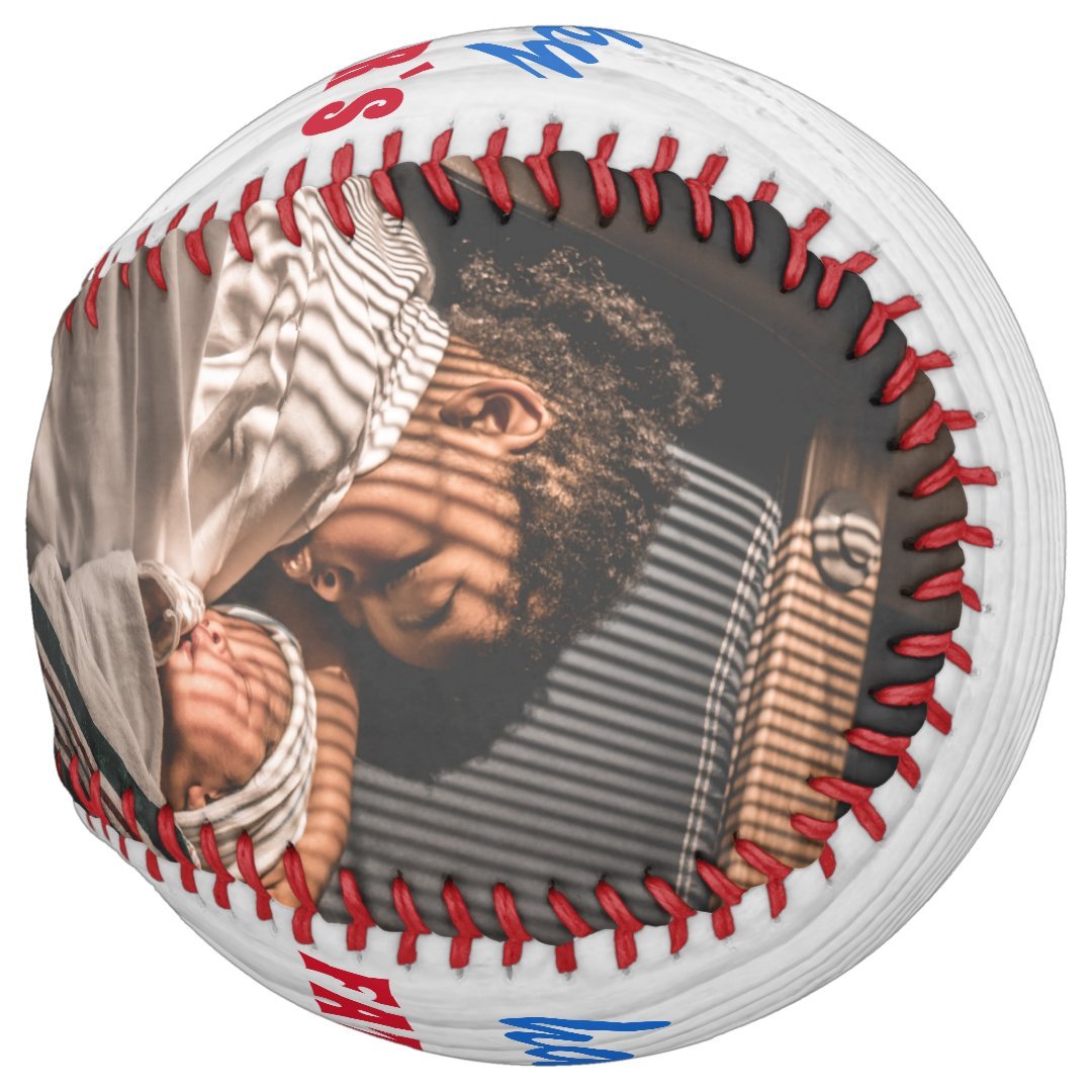 Rustic Wood Happy Father`s Day 2 Photo Softball