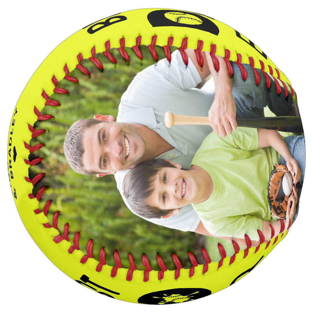 Best Dad Ever Custom Photo Personalized Name Softball
