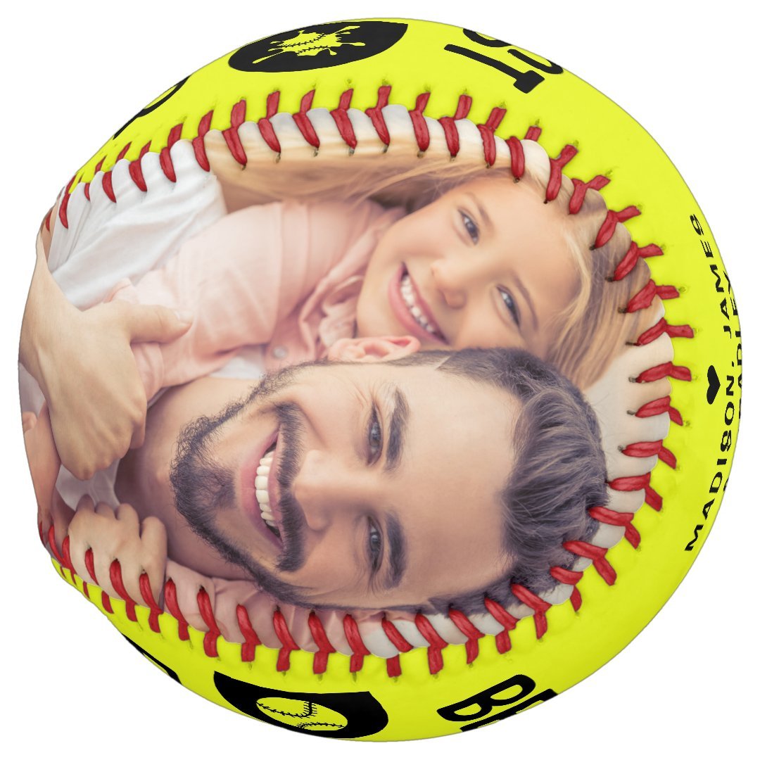 Best Dad Ever Custom Photo Personalized Name Softball