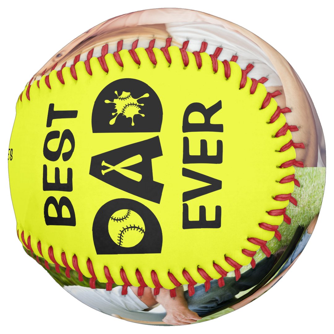 Best Dad Ever Custom Photo Personalized Name Softball