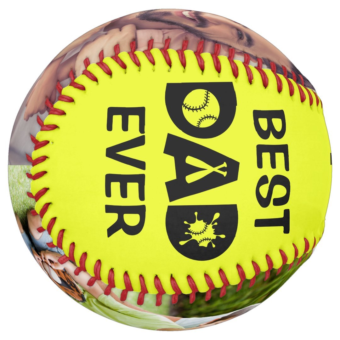 Best Dad Ever Custom Photo Personalized Name Softball