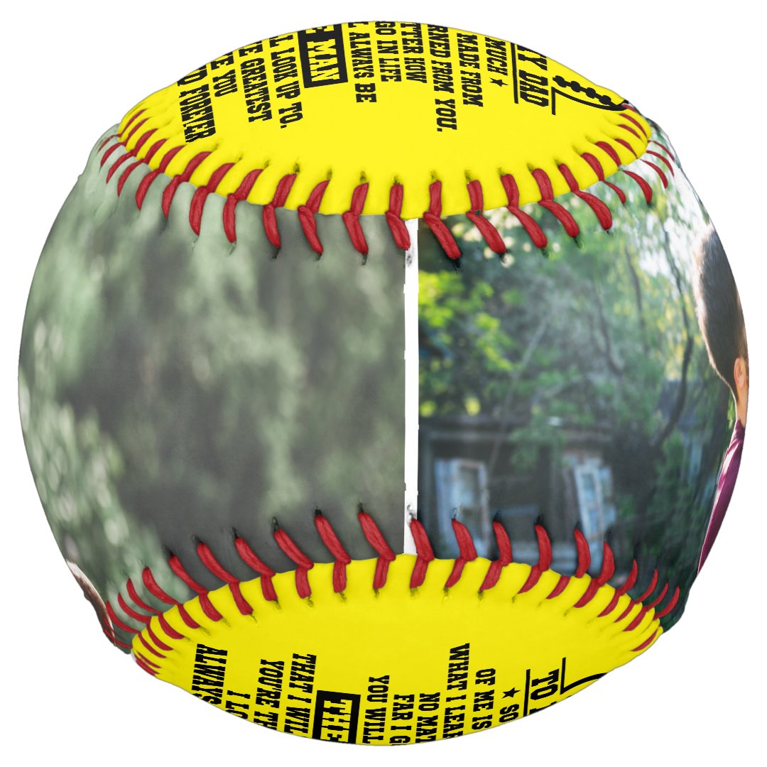 Personalized To My Dad Custom 2 Photo Collage Softball