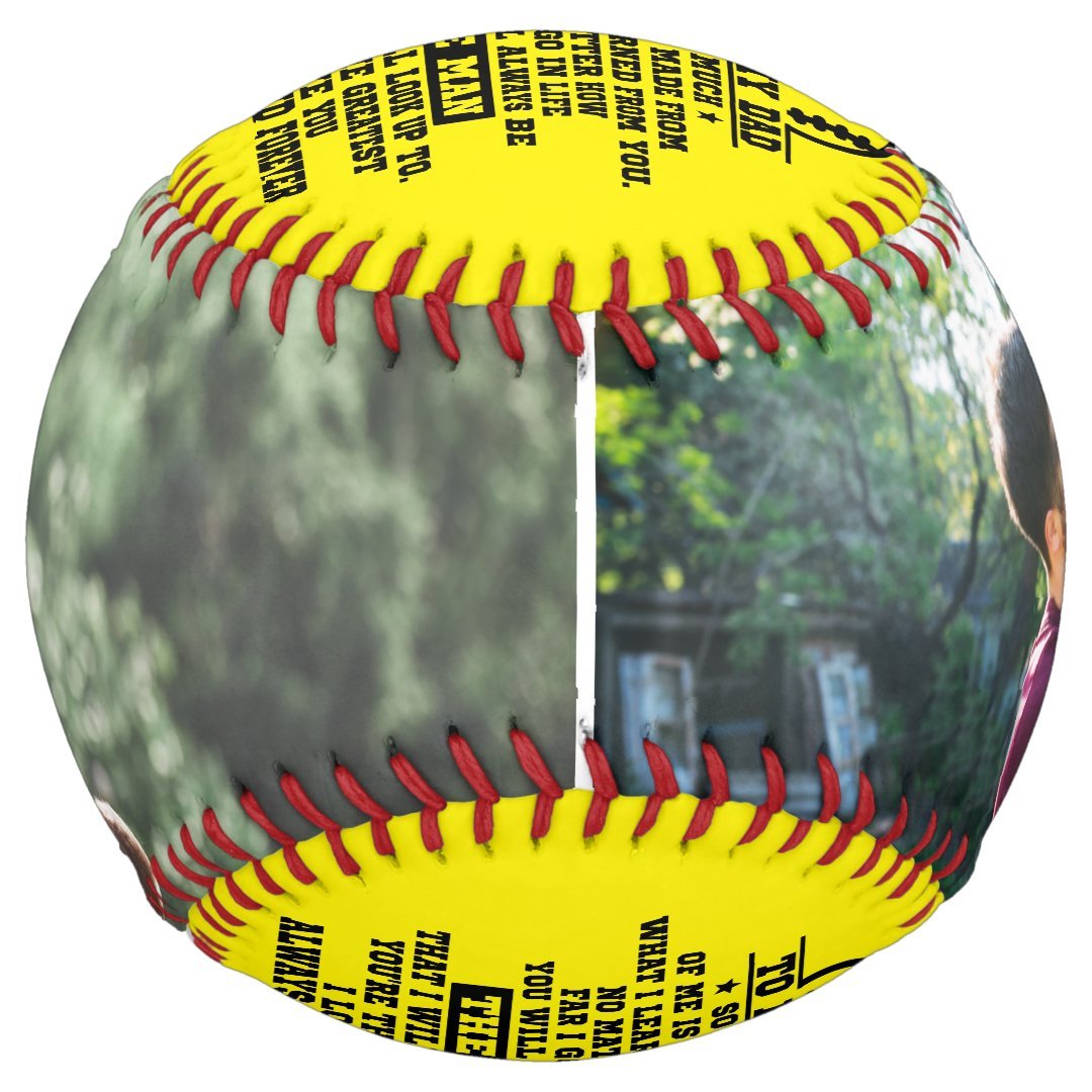 Personalized To My Dad Custom 2 Photo Collage Softball