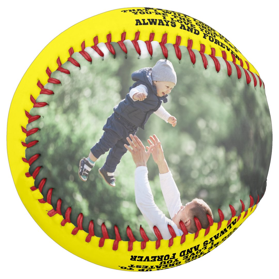 Personalized To My Dad Custom 2 Photo Collage Softball