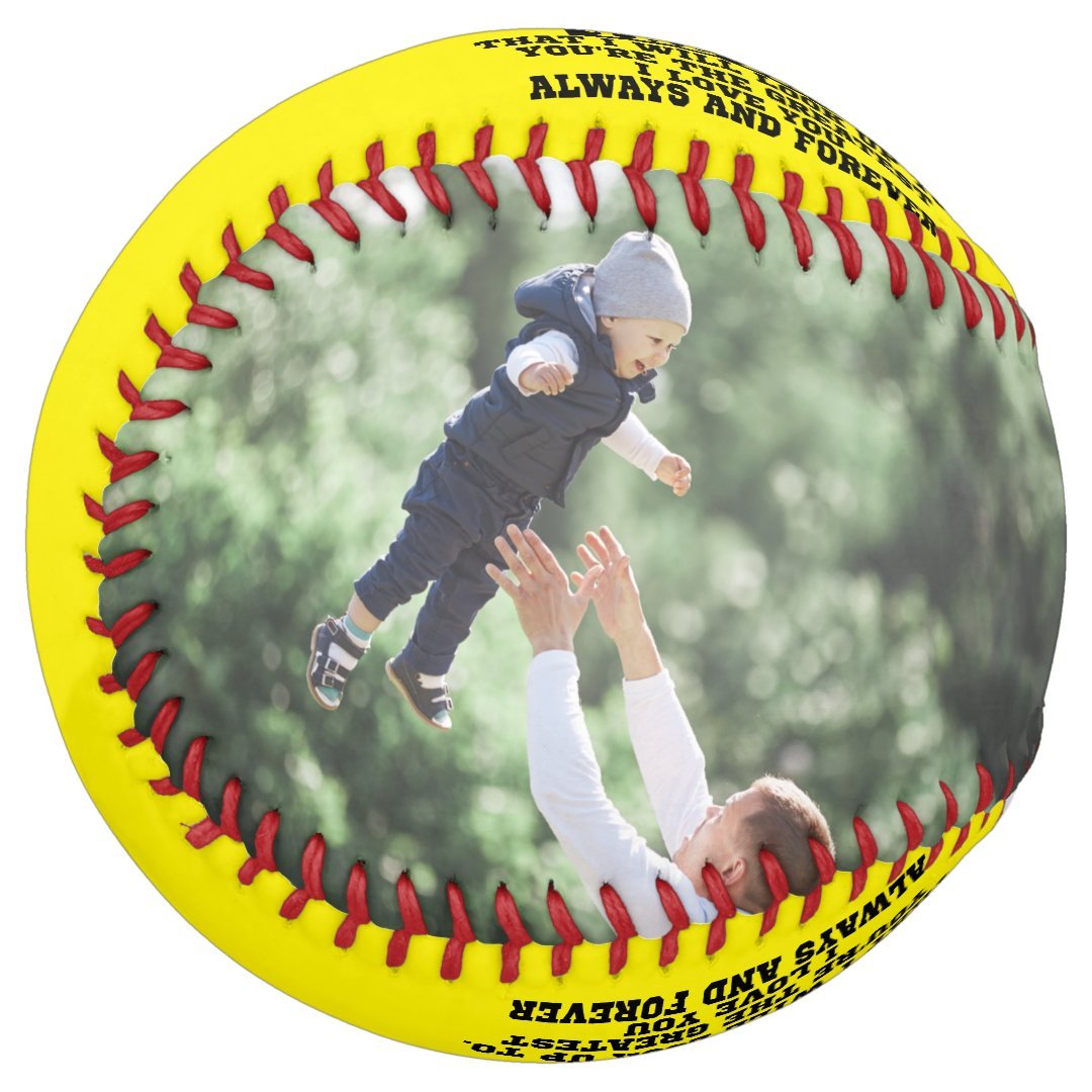 Personalized To My Dad Custom 2 Photo Collage Softball