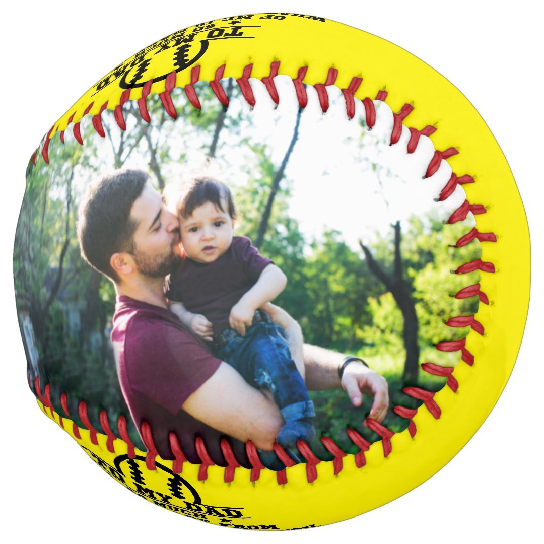 Personalized To My Dad Custom 2 Photo Collage Softball