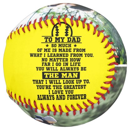Personalized To My Dad Custom 2 Photo Collage Softball