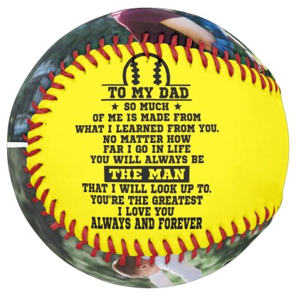 Personalized To My Dad Custom 2 Photo Collage Softball