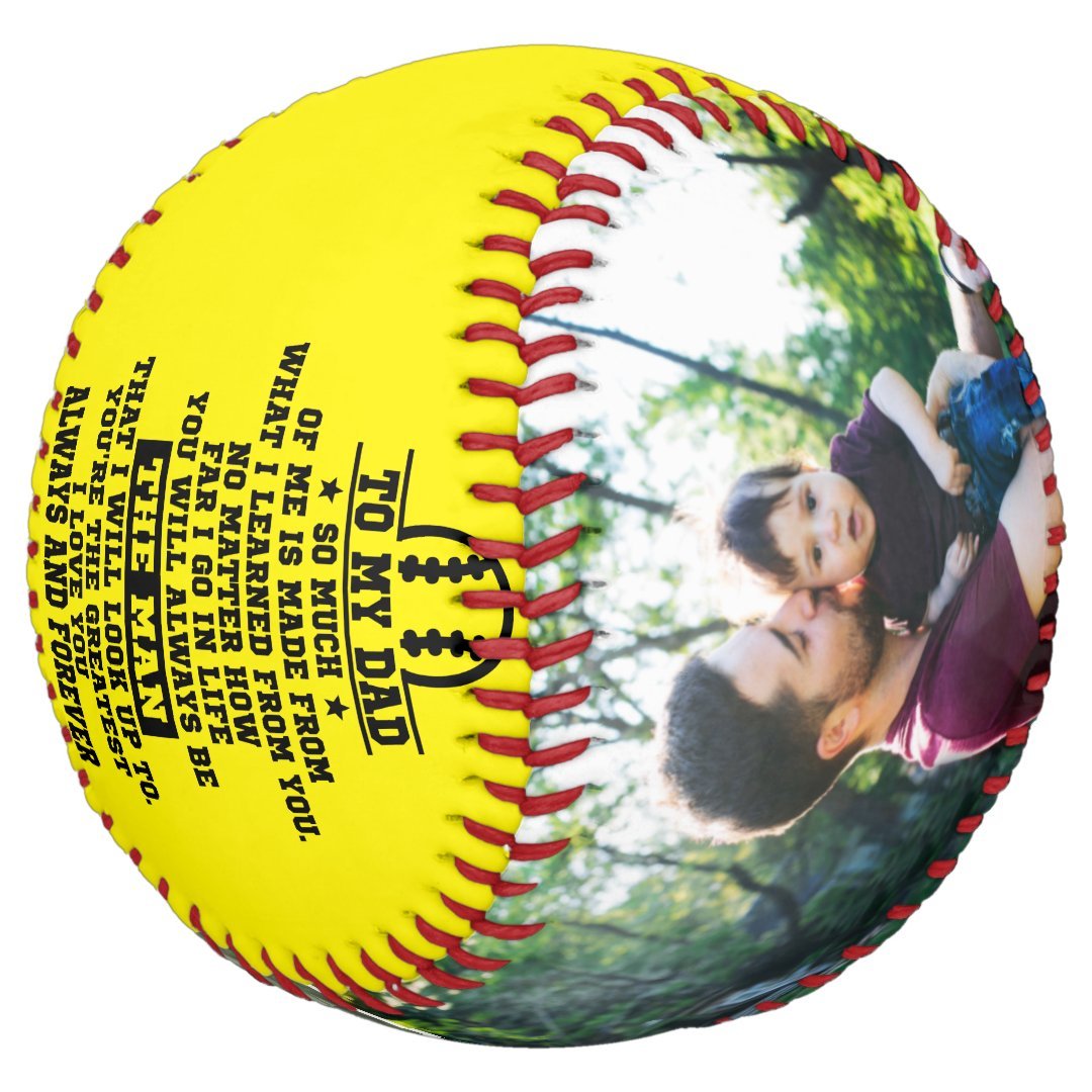 Personalized To My Dad Custom 2 Photo Collage Softball