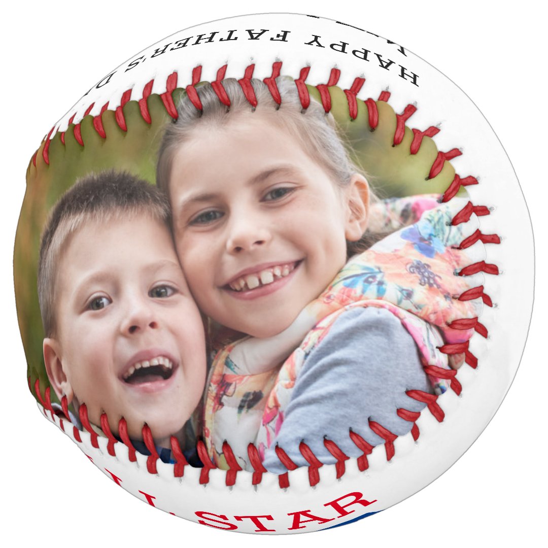 ALL STAR DAD Two Photo Personalized Fathers Day Softball