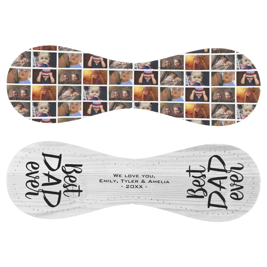 Best Dad Ever Rustic Wood 6 Photo Collage Softball