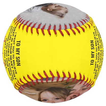 To My Son From Dad or Mom Quote & Custom 2 Photos Softball