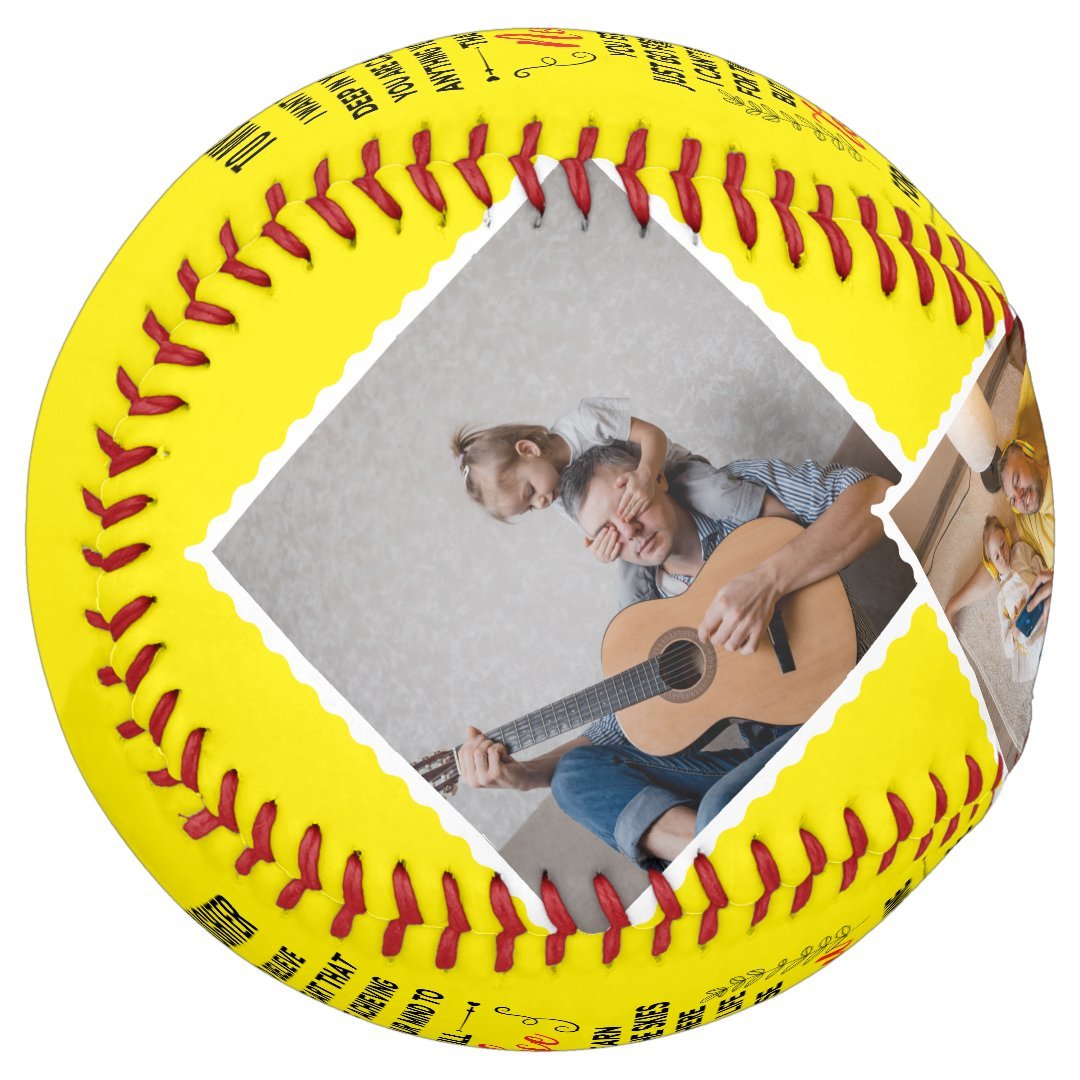 Love Quote To My Daughter with Custom 4 Photos Softball