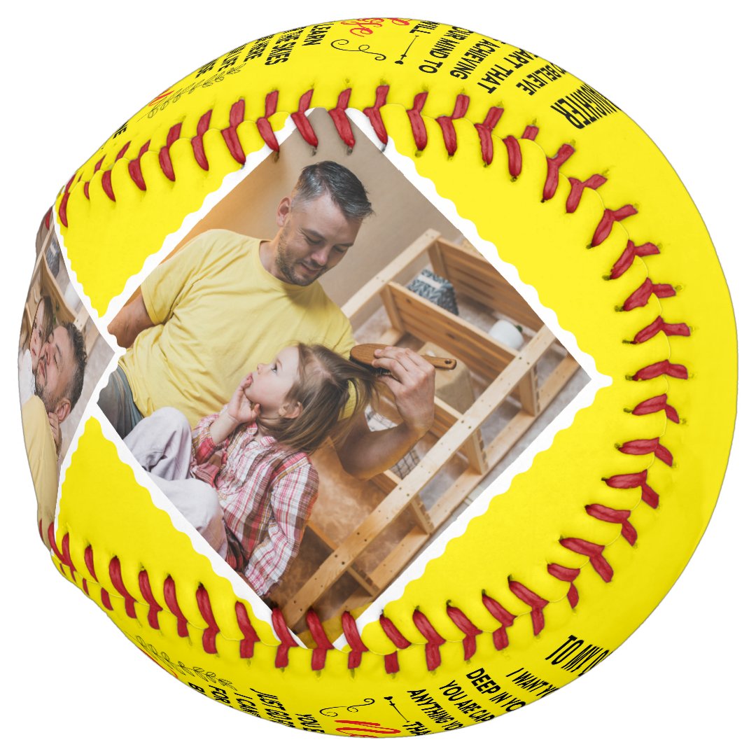 Love Quote To My Daughter with Custom 4 Photos Softball